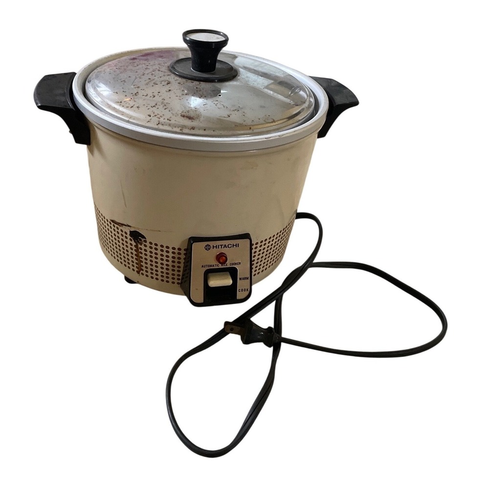 Vintage Hitachi RD 405F Automatic Rice Cooker Steamer‎ Beige 120V